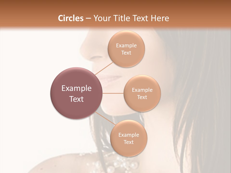 Close-Up Portrait Of A Beautiful Brunette Woman PowerPoint Template