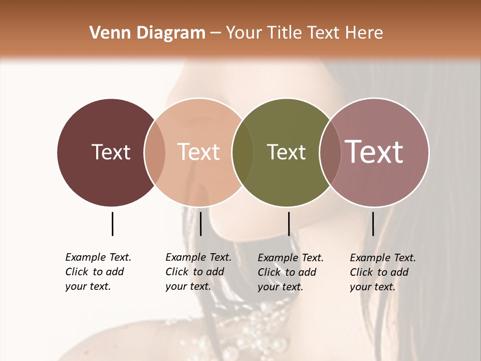 Close-Up Portrait Of A Beautiful Brunette Woman PowerPoint Template