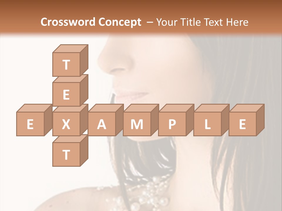 Close-Up Portrait Of A Beautiful Brunette Woman PowerPoint Template