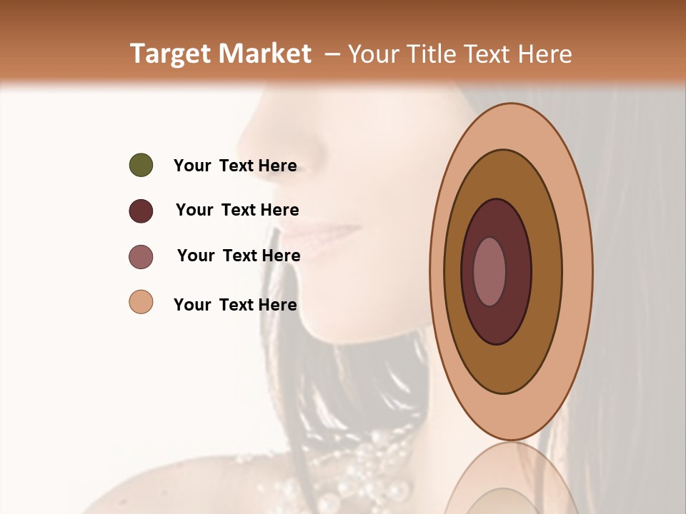 Close-Up Portrait Of A Beautiful Brunette Woman PowerPoint Template