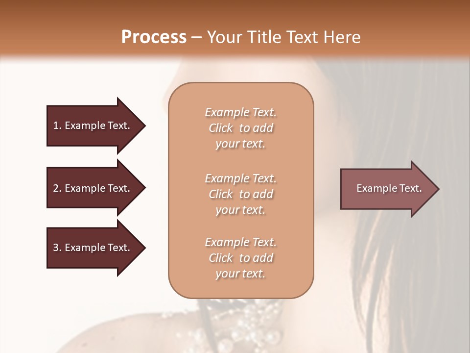 Close-Up Portrait Of A Beautiful Brunette Woman PowerPoint Template