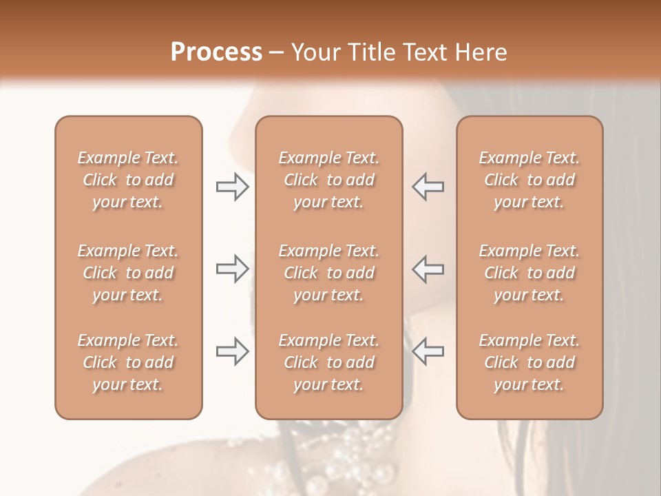 Close-Up Portrait Of A Beautiful Brunette Woman PowerPoint Template