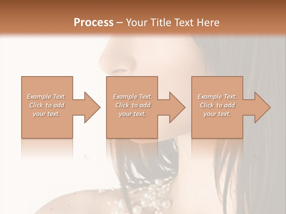 Close-Up Portrait Of A Beautiful Brunette Woman PowerPoint Template