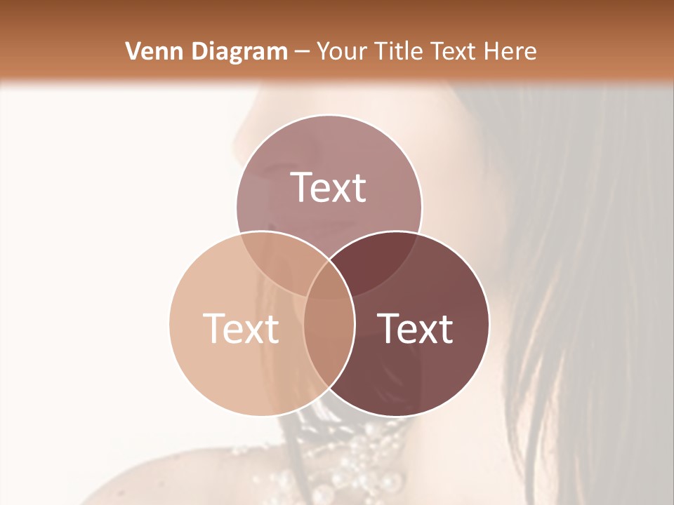 Close-Up Portrait Of A Beautiful Brunette Woman PowerPoint Template