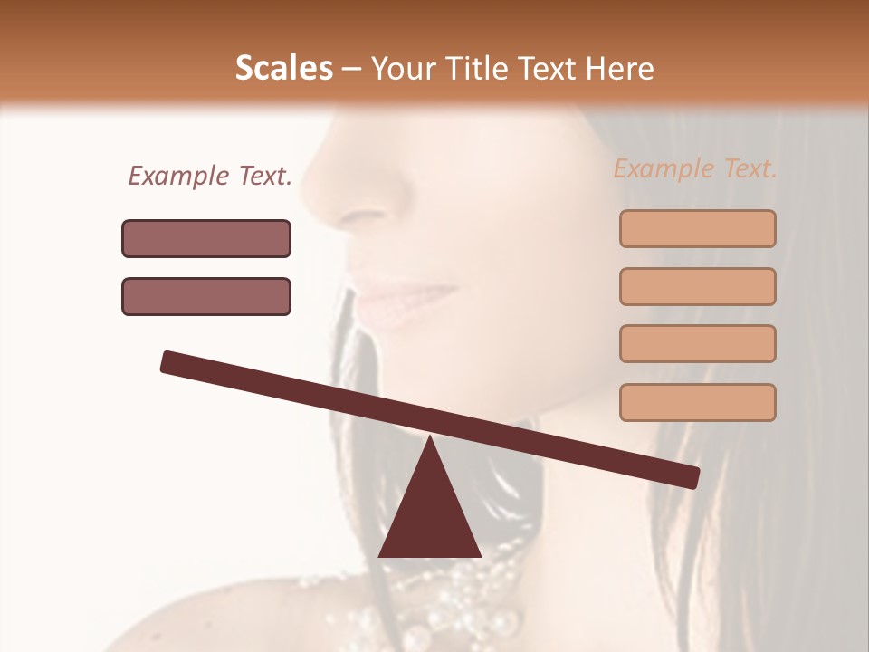 Close-Up Portrait Of A Beautiful Brunette Woman PowerPoint Template