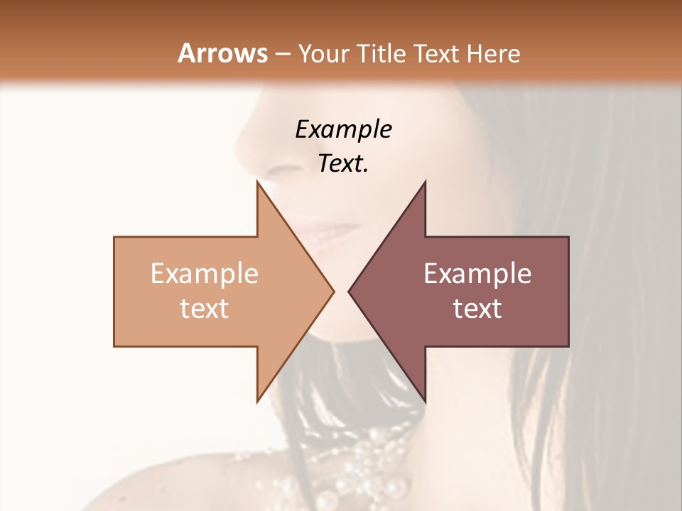 Close-Up Portrait Of A Beautiful Brunette Woman PowerPoint Template