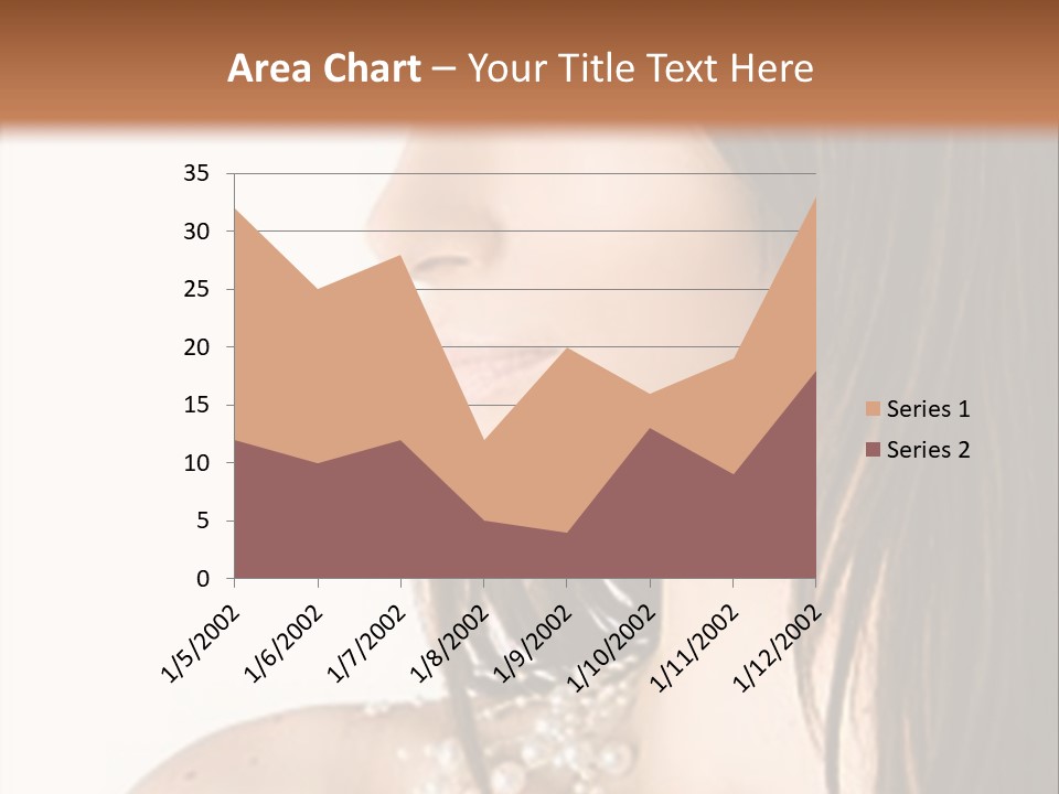 Close-Up Portrait Of A Beautiful Brunette Woman PowerPoint Template