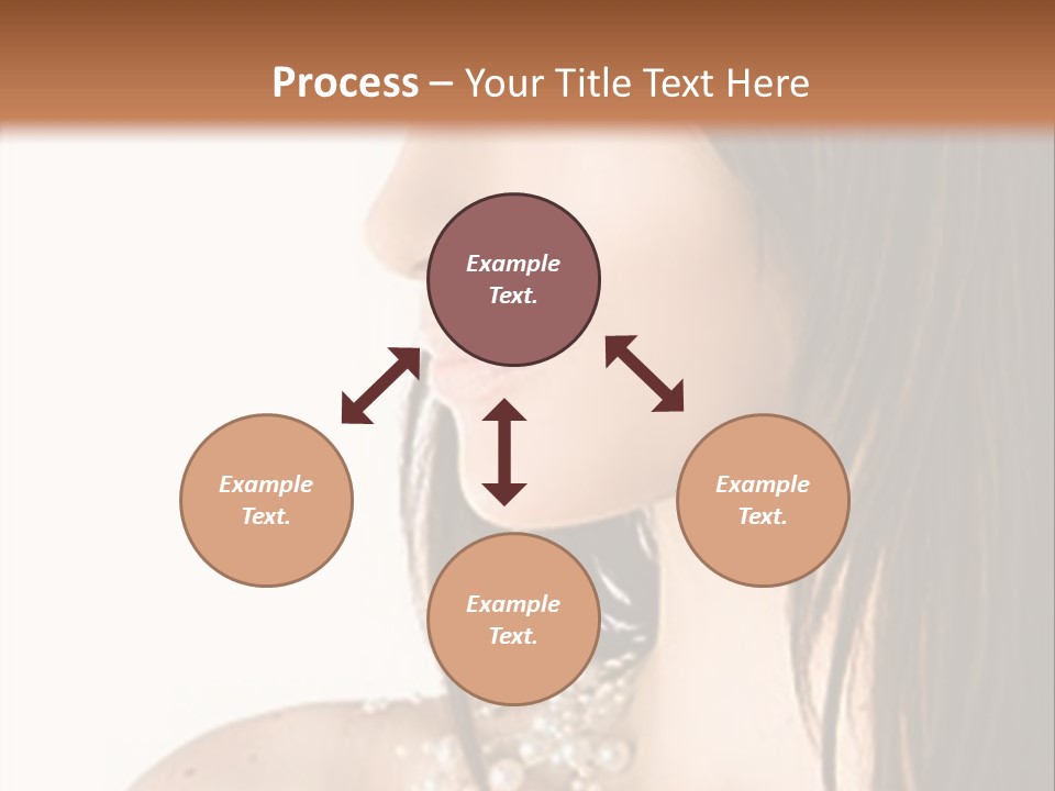 Close-Up Portrait Of A Beautiful Brunette Woman PowerPoint Template
