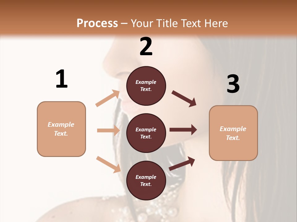 Close-Up Portrait Of A Beautiful Brunette Woman PowerPoint Template