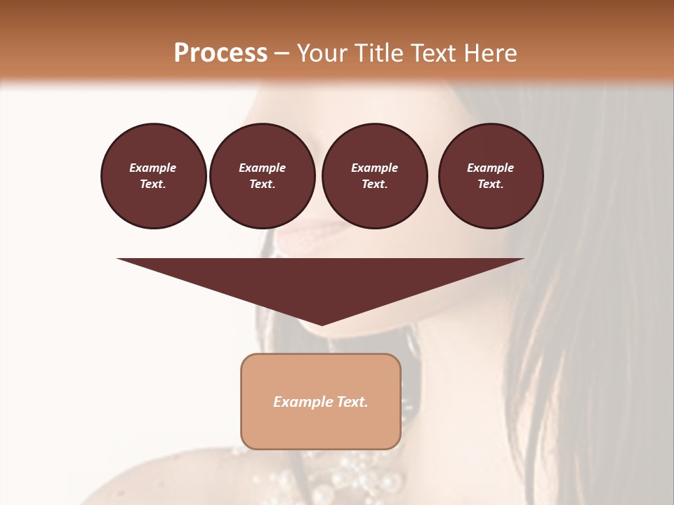 Close-Up Portrait Of A Beautiful Brunette Woman PowerPoint Template