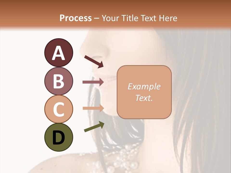 Close-Up Portrait Of A Beautiful Brunette Woman PowerPoint Template