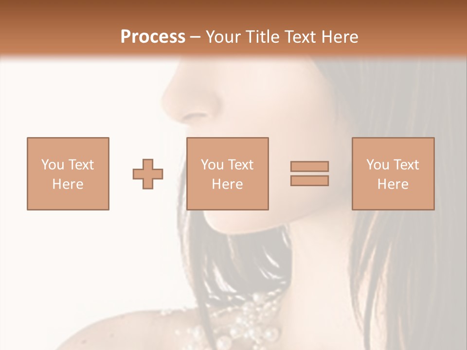 Close-Up Portrait Of A Beautiful Brunette Woman PowerPoint Template