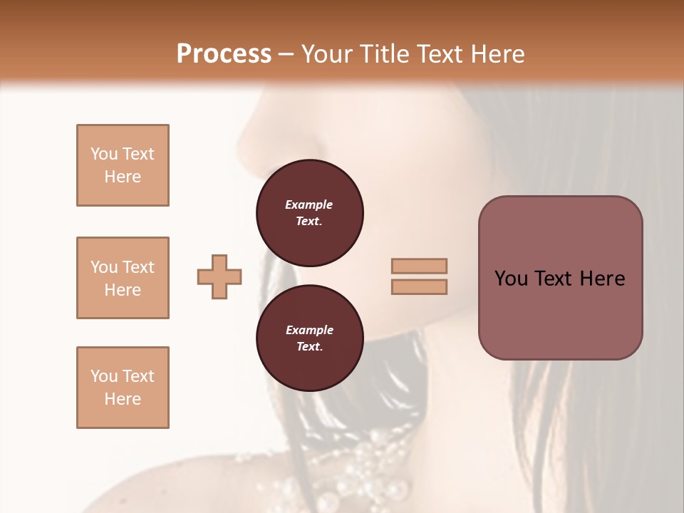 Close-Up Portrait Of A Beautiful Brunette Woman PowerPoint Template