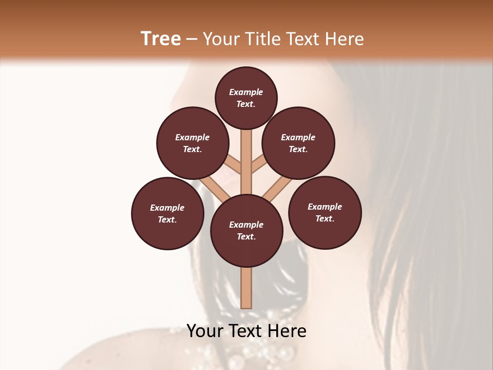 Close-Up Portrait Of A Beautiful Brunette Woman PowerPoint Template
