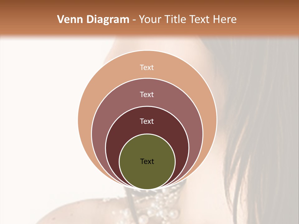 Close-Up Portrait Of A Beautiful Brunette Woman PowerPoint Template