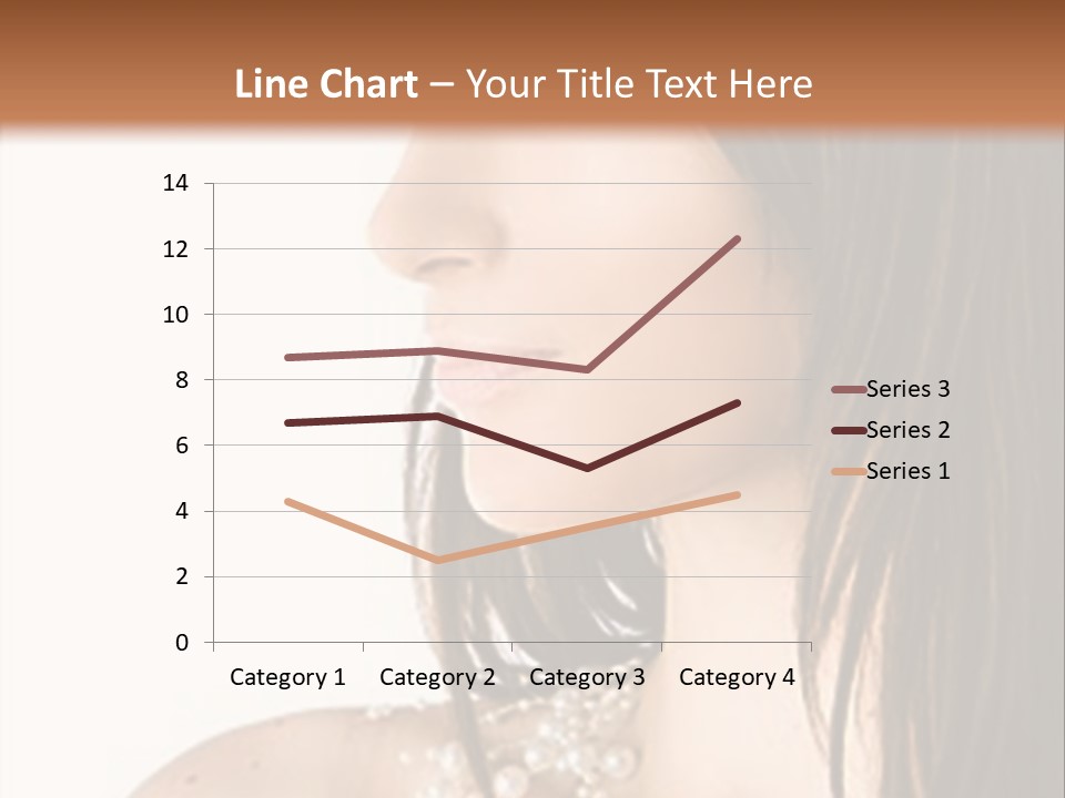 Close-Up Portrait Of A Beautiful Brunette Woman PowerPoint Template