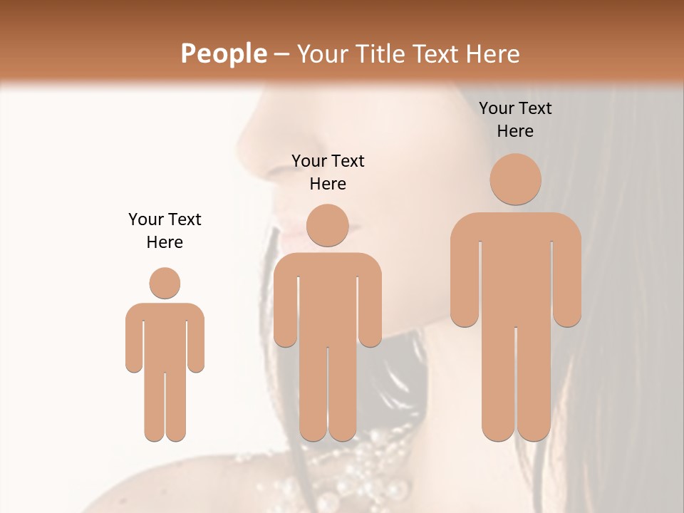 Close-Up Portrait Of A Beautiful Brunette Woman PowerPoint Template