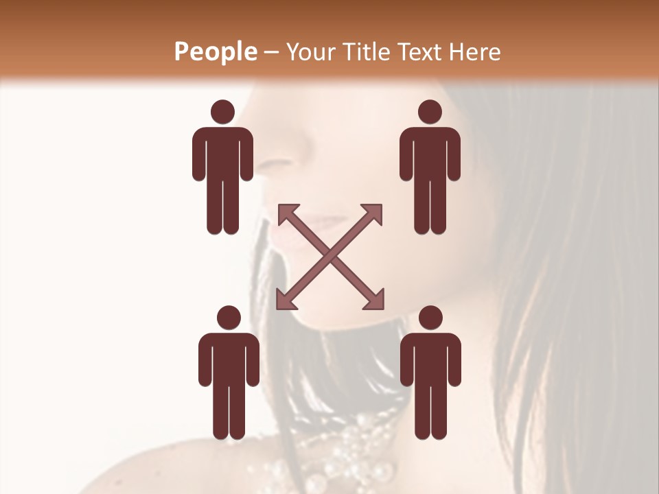 Close-Up Portrait Of A Beautiful Brunette Woman PowerPoint Template