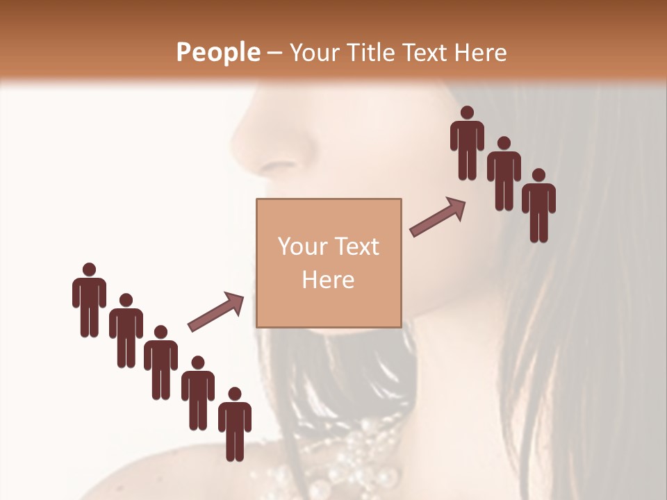 Close-Up Portrait Of A Beautiful Brunette Woman PowerPoint Template