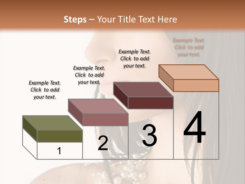 Close-Up Portrait Of A Beautiful Brunette Woman PowerPoint Template