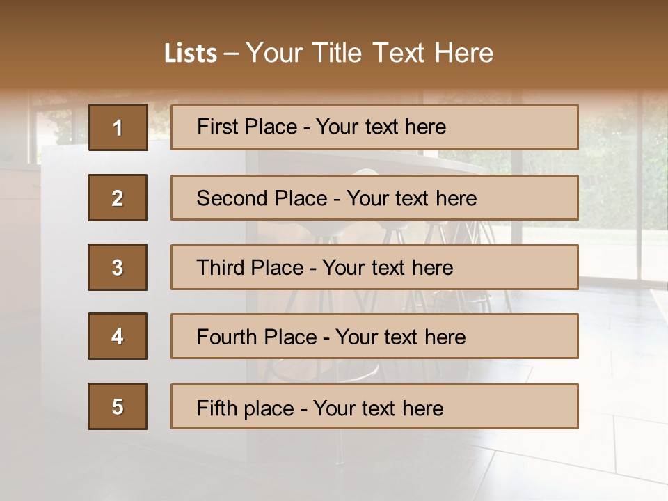 A Modern Kitchen That Has Been Freshly Remodeled PowerPoint Template
