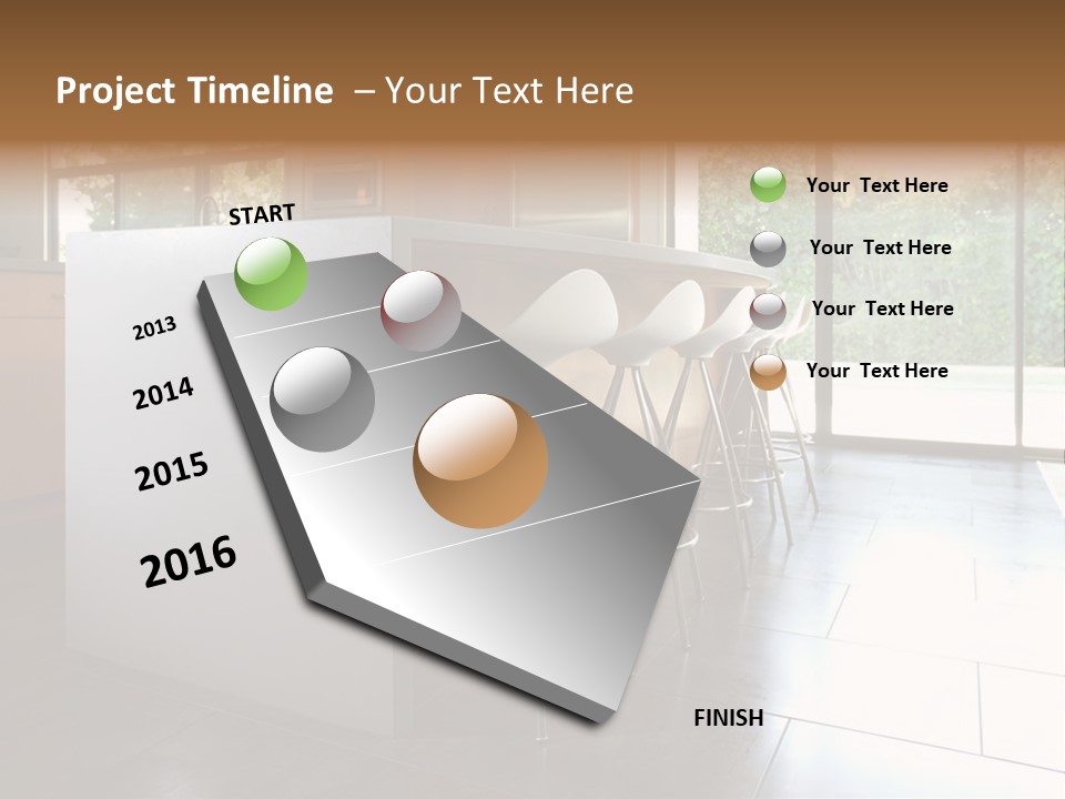 A Modern Kitchen That Has Been Freshly Remodeled PowerPoint Template
