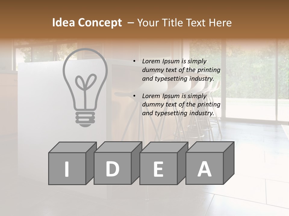 A Modern Kitchen That Has Been Freshly Remodeled PowerPoint Template