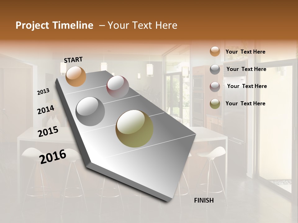 A Modern Kitchen That Has Been Freshly Remodeled PowerPoint Template