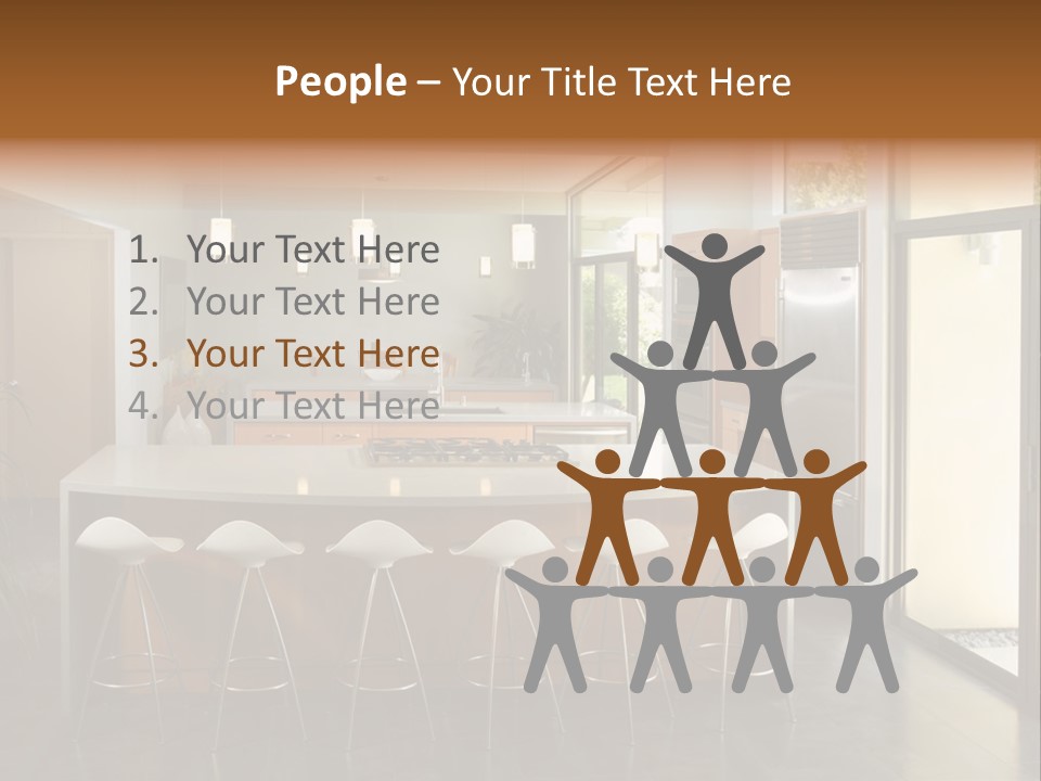 A Modern Kitchen That Has Been Freshly Remodeled PowerPoint Template