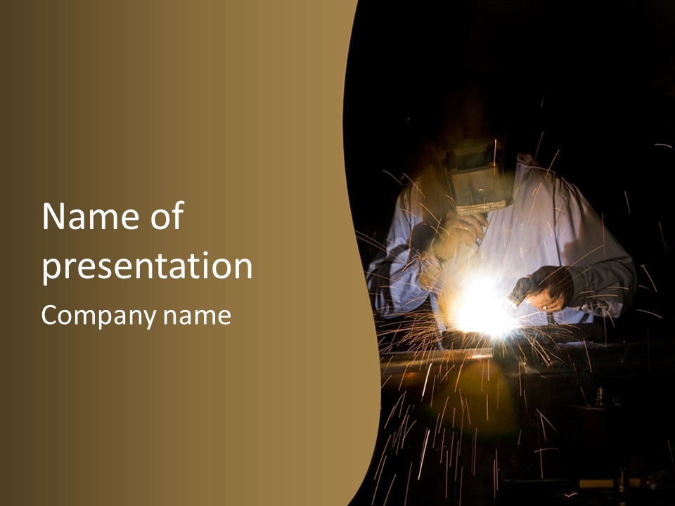 A Male Welding Metal PowerPoint Template