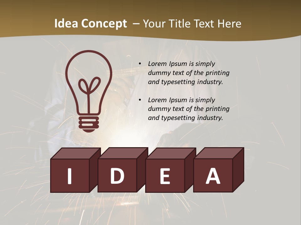 A Male Welding Metal PowerPoint Template