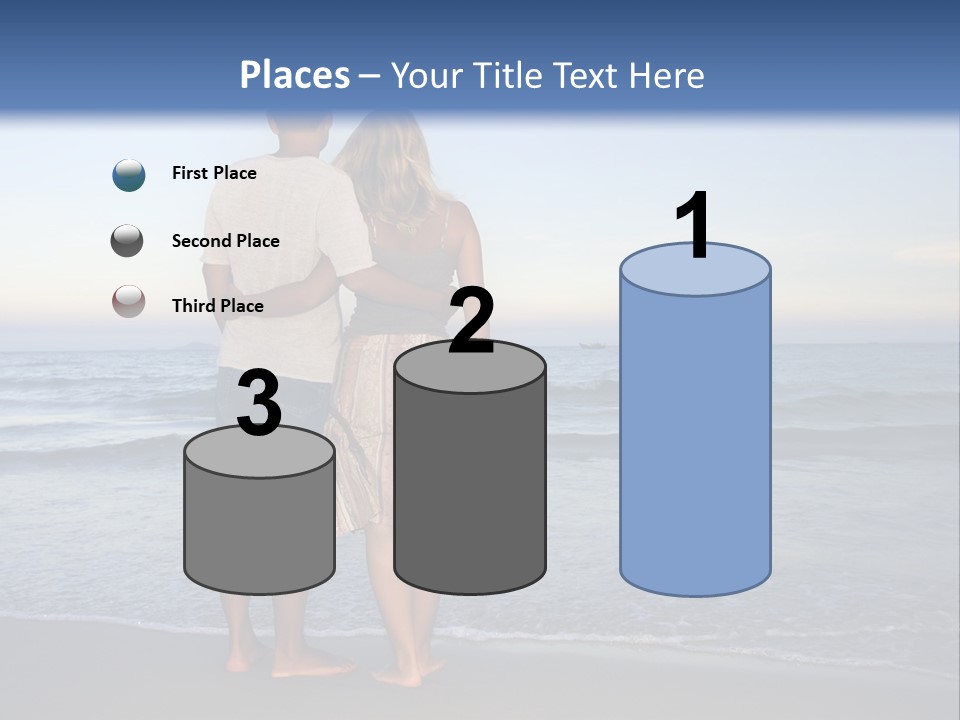 Young Couple Near The Ocean On Sunset Time PowerPoint Template