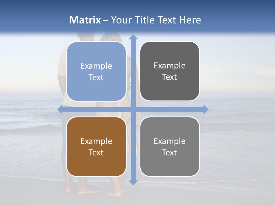 Young Couple Near The Ocean On Sunset Time PowerPoint Template