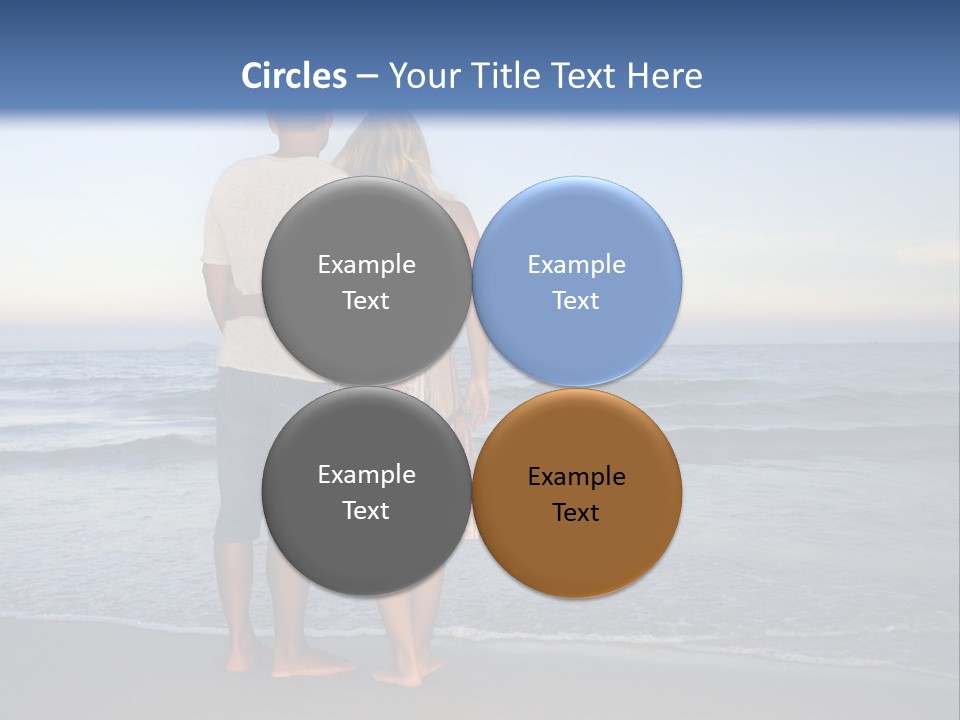 Young Couple Near The Ocean On Sunset Time PowerPoint Template