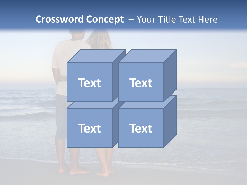 Young Couple Near The Ocean On Sunset Time PowerPoint Template