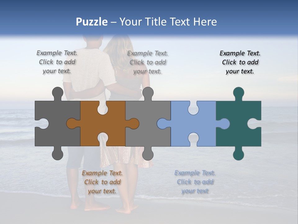 Young Couple Near The Ocean On Sunset Time PowerPoint Template