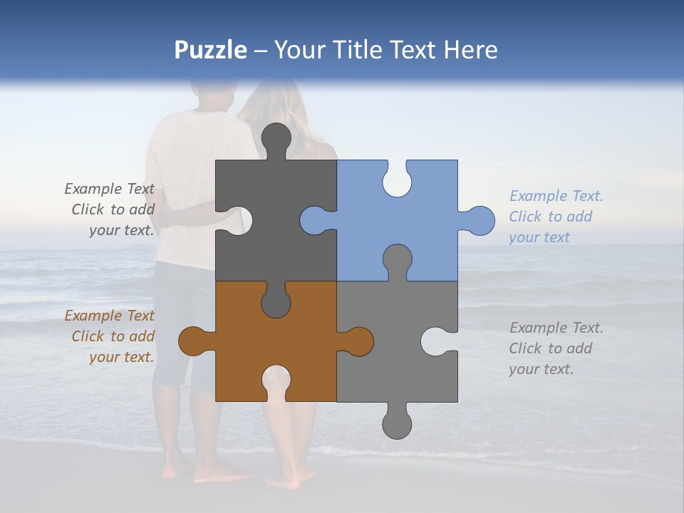 Young Couple Near The Ocean On Sunset Time PowerPoint Template