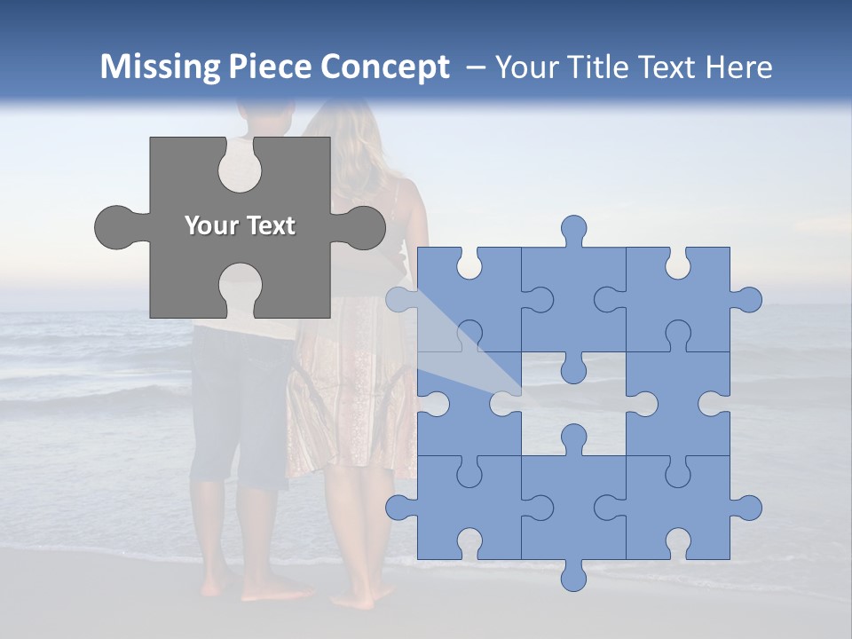 Young Couple Near The Ocean On Sunset Time PowerPoint Template