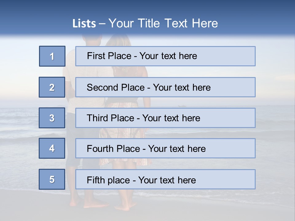 Young Couple Near The Ocean On Sunset Time PowerPoint Template