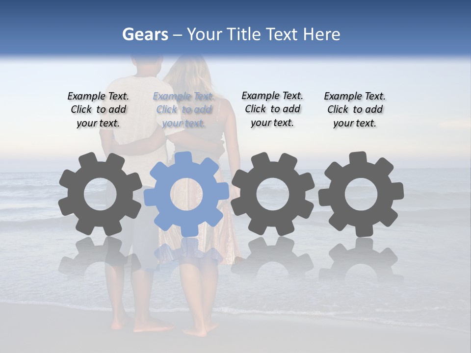 Young Couple Near The Ocean On Sunset Time PowerPoint Template