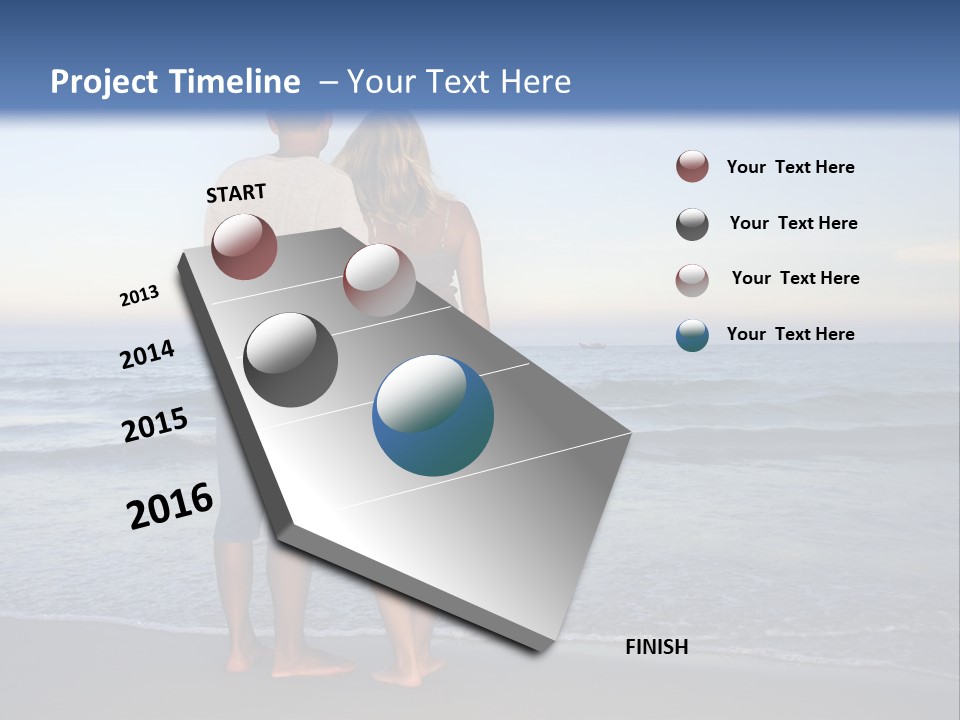 Young Couple Near The Ocean On Sunset Time PowerPoint Template