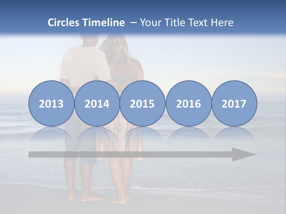 Young Couple Near The Ocean On Sunset Time PowerPoint Template