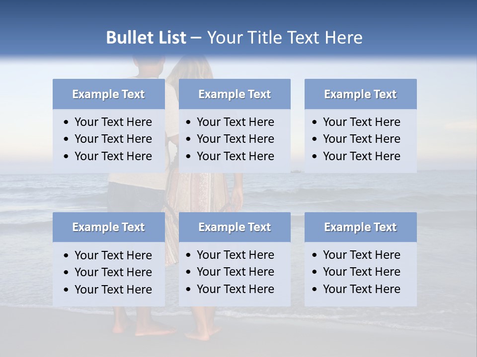 Young Couple Near The Ocean On Sunset Time PowerPoint Template