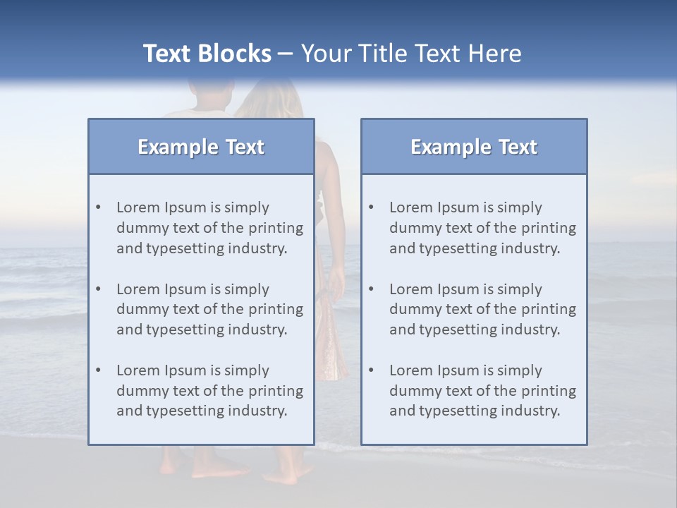 Young Couple Near The Ocean On Sunset Time PowerPoint Template