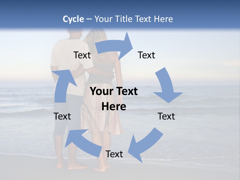 Young Couple Near The Ocean On Sunset Time PowerPoint Template