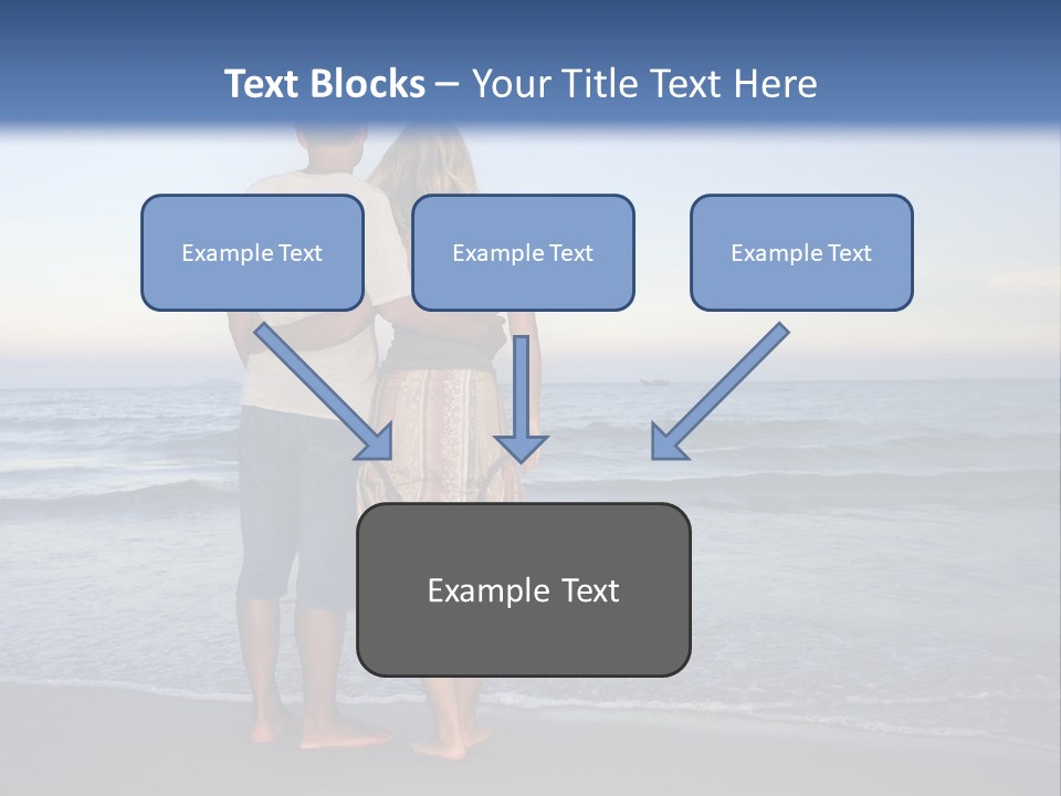 Young Couple Near The Ocean On Sunset Time PowerPoint Template