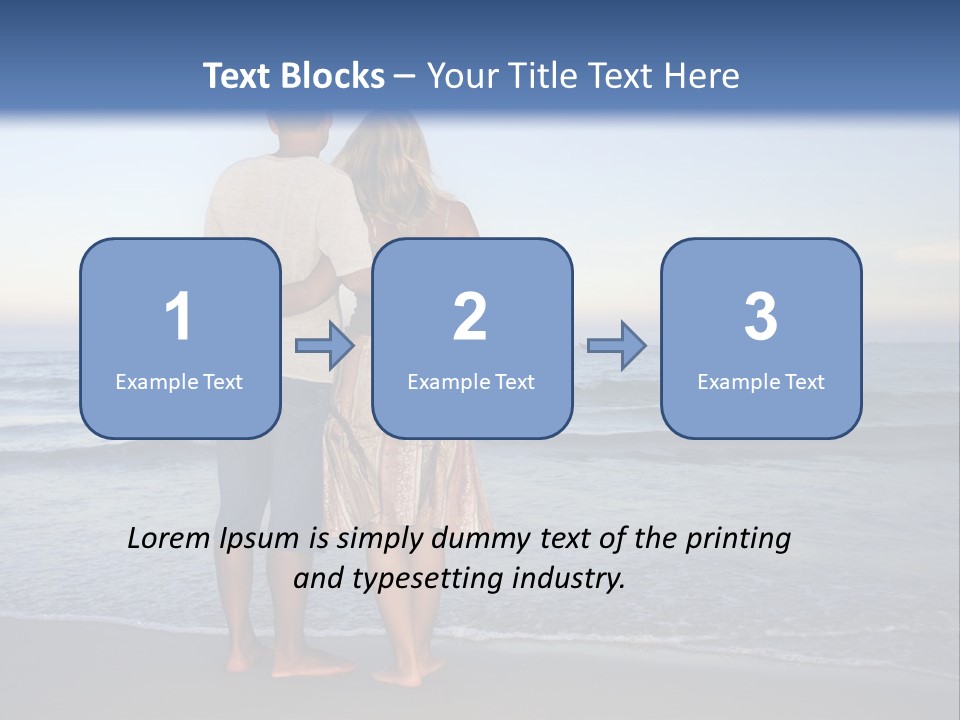 Young Couple Near The Ocean On Sunset Time PowerPoint Template