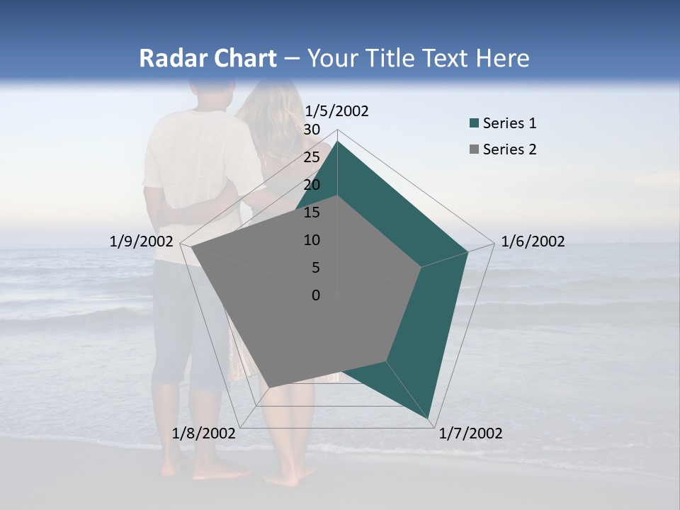 Young Couple Near The Ocean On Sunset Time PowerPoint Template