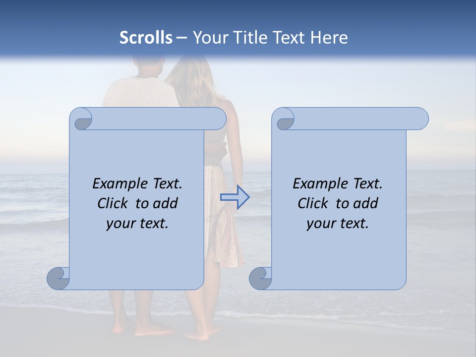 Young Couple Near The Ocean On Sunset Time PowerPoint Template