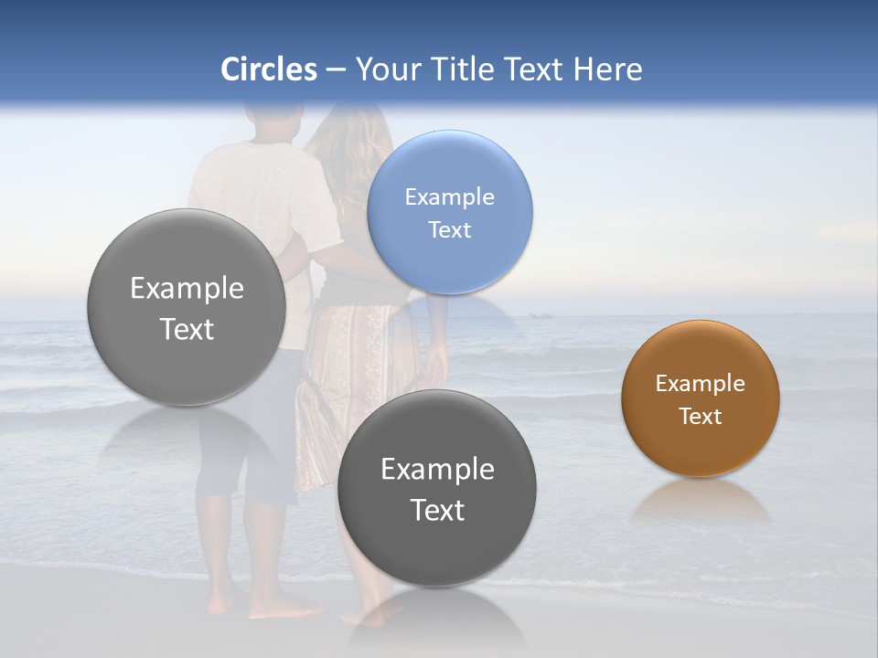 Young Couple Near The Ocean On Sunset Time PowerPoint Template